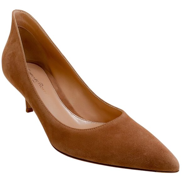 Gianvito Rossi Praline Suede Ellipsis 55 Pumps - Picture 1 of 7